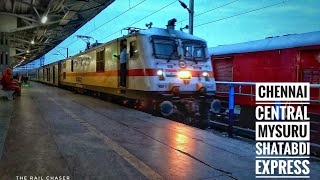 Chennai Central Mysuru Shatabdi Express 12007 | 30482 WAP7 RPM | Departing PF10