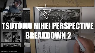 Breaking down Tsutomu Nihei #2. Complex perspective manga backgrounds.