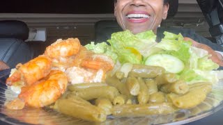 Chicken Alfredo Pasta with Shrimp Carbang | Eating Sounds