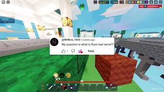 My First Ever Q&A!! (Roblox Bedwars)