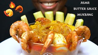 ASMR: BOILED EGGS, SHRIMP AND CORN IN A SMACKLICIOUS BUTTER SAUCE MUKBANG | Slurping Crunchy Goodnes