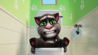 Talking Tom Stuck In The Toilet | Funny Cartoon Videos | HooplaKidz TV