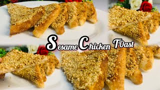 Sesame  Chicken Toast  Recipe | Lunchbox recipe for kids || Crispy sesame masala Toast #viralvideo