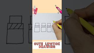 How to draw cute lipstick ,step by step, #howtodraw #drawing #shortvideo #artforkids #tricks