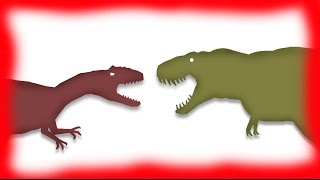 Dinosaur Cartoons Battles - DinoMania. Tyrannosaurus vs Allosaurus