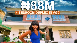 Inside a Lovely ₦88 Million ($176 Thousand) 4 Bedroom Duplex With BQ In VGC, Lagos.