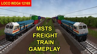 MSTS | Freight Train Gameplay | Loco WDG4 |  Srv 3 Route  | Train Simulator | Vilaiyat pillai