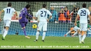 FIORENTINA-GENOA 3-3 - Radiocronaca di Giovanni Scaramuzzino (26/1/2014) da Radiouno RAI