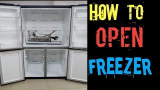 How to open LG French Door Freezer Compartment.