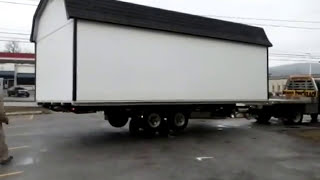 Fail? Watch a Storage Shed Delivery & Installation in our Parking Lot