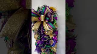 Mardi Gras Swag with Lights,Mardi Gras Teardrop Swag,Mardi Gras Wreath,Mardi Gras Decor,Front Door