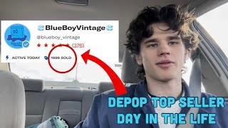 DEPOP TOP SELLER DAY IN THE LIFE: HUGE THRIFT HAUL, VINTAGE/VINYL SHOPPING + MORE