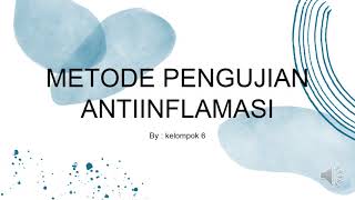 METODE PENGUJIAN ANTIINFLAMASI  I  INDUKTOR ANTIINFLAMASI PADA HEWAN UJI