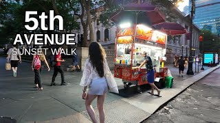 NEW YORK CITY Walking Tour [4K] - 5th AVENUE - Sunset Walk