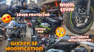 Suzuki Gixxer SF🔥Crash Guard, Side Mirror, Wheel Cover 😍 Best Modified Gixxer💯🔥