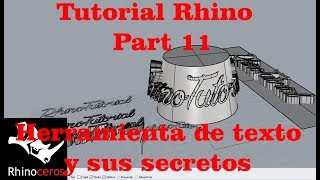 Tutoriales Rhino - Cómo usar la herramienta de texto Español 2019 part11