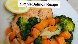 Simple Salmon with baked veges Recipe