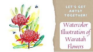 Paint Waratah flowers without pencil drawing| How to paint Waratah flowers