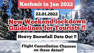 Kashmir New Weekend lockdown Guidelines for Tourists|Kashmir Travel Guide|Gulmarg Pahalgam Snowfall