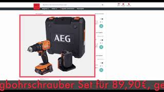 Schnäppchen/Billiger des Tages 04.07.24 - AEG BS18G4-202C 18V Akku-Schlagbohrschrauber Set