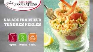 Recette Salade fraîcheur Tendres Perles aux crevettes - TIPIAK