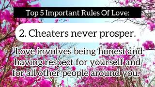 5 Important Rules Of Love