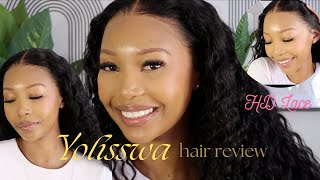 I am obsessed with this water wave wig!! Quick & easy pre plucked frontal wig install | Yolissa Hair