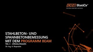 Bemessung vorgespannter Träger in Beam– Teil 3: Spezialfragen