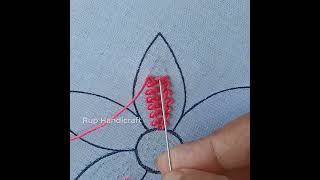 Bordado Paso Double Chain stitch /Hand Embroidery Flower easy design needle work #embroidery