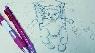 كيف ترسم بيبي خطوة بخطوة 👼How to draw Baby step by step