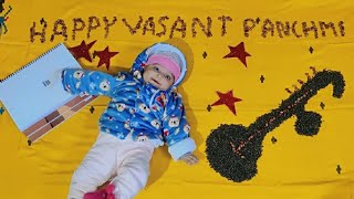 latest vasant panchami theme baby photoshoot ideas at home | basant panchami theme baby photoshoot