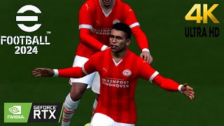 efootball 2024 Update New Gameplay PSV VS VALENCIA - Official PCGameplay | 4K.