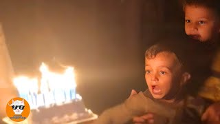 Funny babies and siblings scramble to blow out birthday candles || Birthday Fails