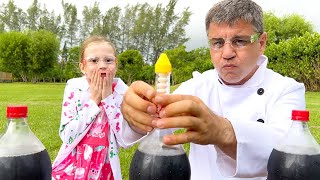 Nastya and Dad are doing fun scientific experiments