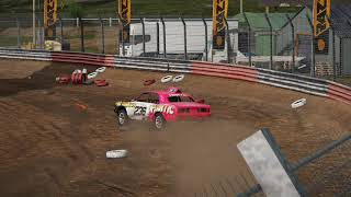 Wreckfest - 2021 04 13 - Sweeper - Rockfield Roughspot - gravel oval track