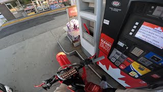 FILLING MY CRF150R DIRTBIKE WITH 94 PREMIUM GAS !