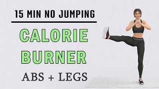 15 min CALORIE BURNER - NO JUMPING💣Abs & Leg HIIT Workout (18 Exercises)