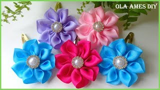 😍Посмотрите как ПРОСТО 😍КРАСИВЫЕ ЦВЕТЫ из ЛЕНТ за 5 МИНУТ/Tic tac Decorado com Flor de Fita/Ola ameS