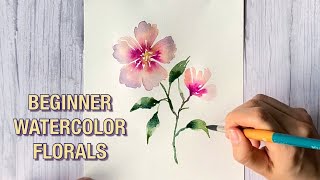 Watercolor floral for beginners