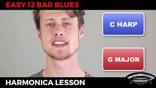 Awesome Beginner Harmonica 12 Bar Blues - C Harmonica Lesson + Free harp tab