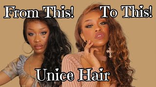 Transforming My Unice Body Wave Wig | Honest Review! | Bleaching and Styling