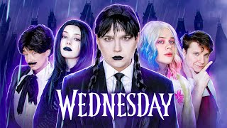 БЮДЖЕТНЫЙ КОСПЛЕЙ на WEDNESDAY 🔥 ПОВТОРЯЕМ СЕРИАЛ в ДОМАШНИХ УСЛОВИЯХ (Уэнсдей)