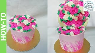 How To Make an Easy Mother's Day Cake | Easy Floral Cake | Tutorial | Kurlina's Foodie Chronicles