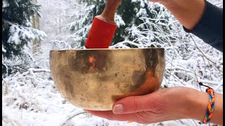 Wow,...🥣TIBETIAN Singing Bowls In Snow! It's time to relax SPA @SacredBells