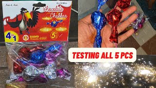 Crackers Testing|Chocolate Chakkar|Testing all 5 pcs| #sivakasi #bulletcrackers#crackers#testing