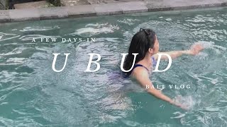 [ENG] a few days with me in ubud | ubud art market, seniman coffee shop, uwrf, swimming