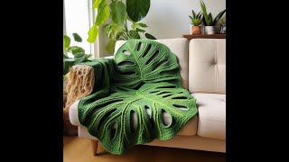 Плед лист монстера Часть 1 #Crochet #Monstera