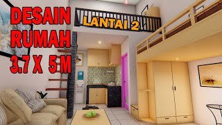 DESAIN RUMAH SEDERHANA 3.7 x 5 M || AREA BELAKANG 2 LANTAI