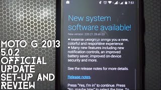 Moto G 5.0.2 Offical Update Video Set-Up and Review
