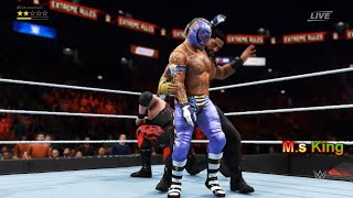 WWE 2k20 Roman Reigns vs Rey Mysterio vs Kane Match on Extreme Rules in Hindi Commentary